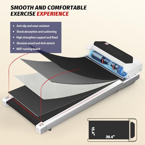 Walking Pad Under Desk Treadmill for Home Office, 2.25HP Portable with Remote Control S5867