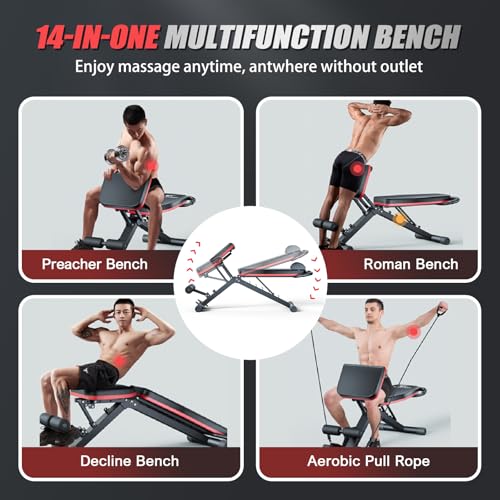 14-in-1 Multi-Functional Weight Bench, 1000 lbs Capacity, Foldable Incline for Home Gym T182