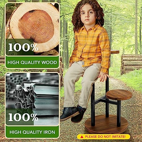 AUGOSTA 5 Tier Plant Stand, Tall Metal Wood Shelf for Indoor Outdoor Garden O47518