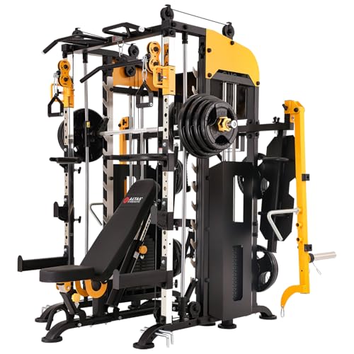 Altas Strength Smith Machine with Lever Arms Pulley Squat Rack Home Gym X54847