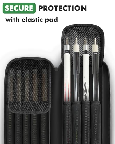 Pool Cue Case 4x5 with Pockets, Soft Padded Billiard Cue Bag A2212