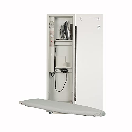 Iron-A-Way Built-In Ironing Center with 42 Inch Swiveling Board, White Door M172318