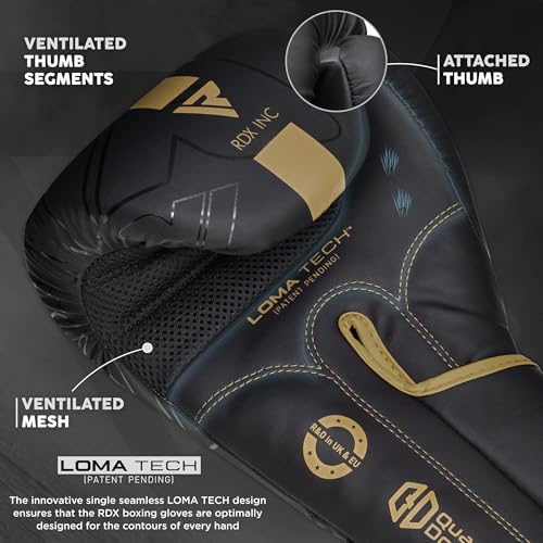 RDX Boxing Gloves Pro Training Sparring Maya Hide Leather Muay Thai MMA Kickboxing Adult Ventilated Palm R71478