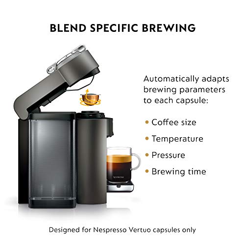 Nespresso Vertuo Coffee and Espresso Maker by De'Longhi, Graphite Metal E903048