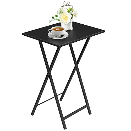 HOOBRO Folding TV Tray Tables, Set of 2, Marble and Gold C48497