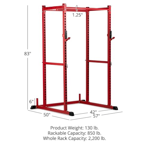 Titan Fitness T-2 Series Short Power Rack with Pull Up Bar and Safeties for Home Gym L283014