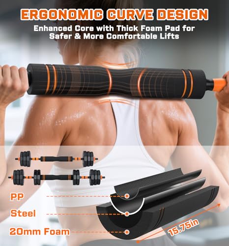 5-in-1 Adjustable Dumbbell Set 88lbs with Connector for Home Gym Q537010