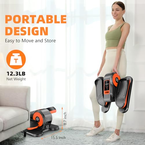 ANCHEER Under Desk Elliptical Machine, Quiet Portable Seated Pedal Exerciser F93140