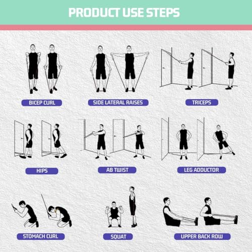 VEICK Resistance Bands with Handles for Home Workout O75059