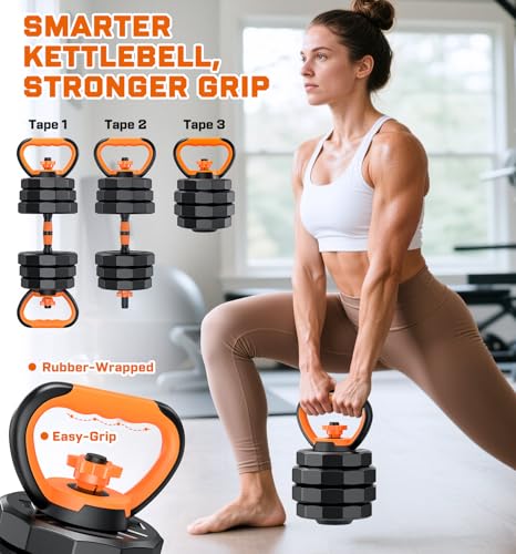 5-in-1 Adjustable Dumbbell Set 88lbs with Connector for Home Gym Q537010