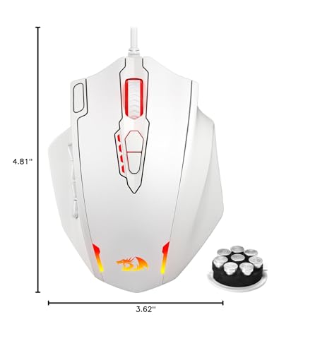 Redragon M908 Impact RGB MMO Gaming Mouse with 12 Side Buttons, 12400 DPI U713989