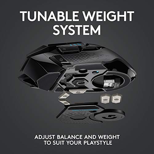 Logitech G502 Lightspeed Wireless Gaming Mouse with Hero 25K Sensor, Black B3236