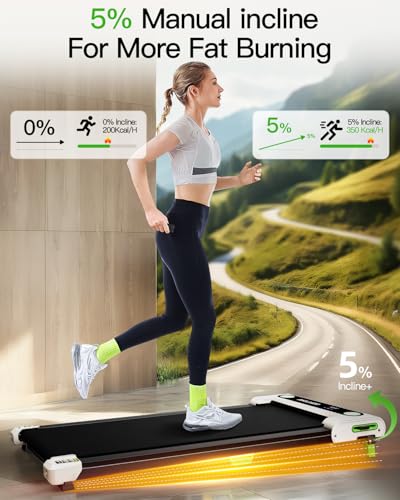 Akluer Walking Pad with Incline, 2.5 HP Under Desk Treadmill for Home L144230