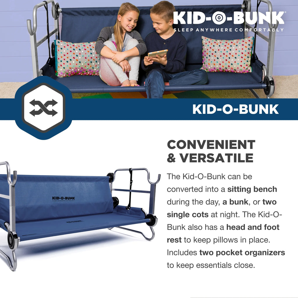 Disc-O-Bed Youth Kid-O-Bunk Double Cot with Storage, Navy F9486