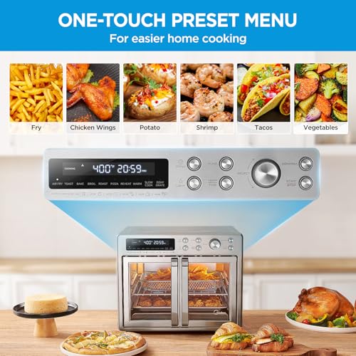 Midea Flexify French Door Toaster Oven Air Fryer Combo, 26.4 QT, Stainless Steel X404