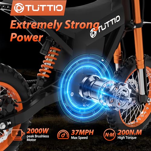Soleil01 Electric Dirt Bike for Teens Adults, 14" Fat Tire 2000W 48V 21AH K9405