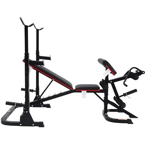 Adjustable Weight Bench with Leg Extension and Preacher Pad for Home Gym K47047