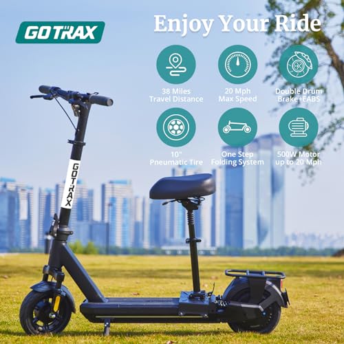 Gotrax Electric Scooter for Adult, 500W Motor, 20MPH, Foldable Commuting E-Scooter A701