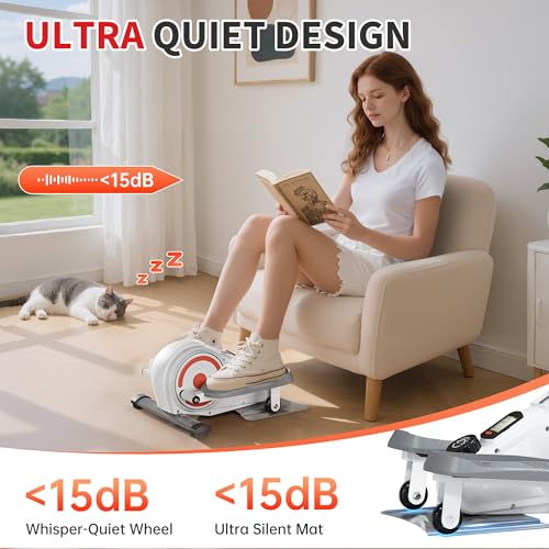 Under Desk Elliptical Machine, Electric Leg Exerciser for Seniors, 8 Resistance Levels A547