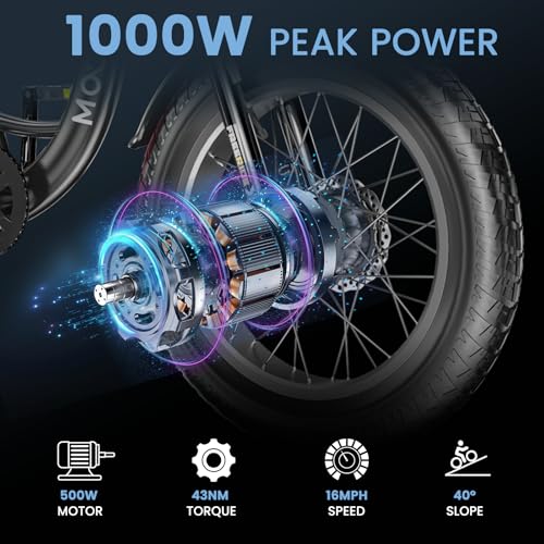 MOONCOOL Electric Tricycle for Adults, 500W Motor, 7-Speed, Removable Battery T91463
