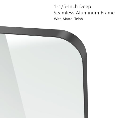 Gold Bathroom Mirror 24 x 36 Inch Metal Framed Rounded Rectangle Vanity C654281