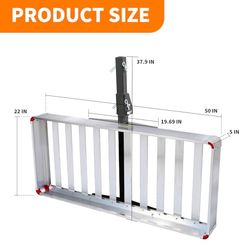 MaxxHaul 50149 500-lb Folding Aluminum Hitch Cargo Carrier Rack Q960635