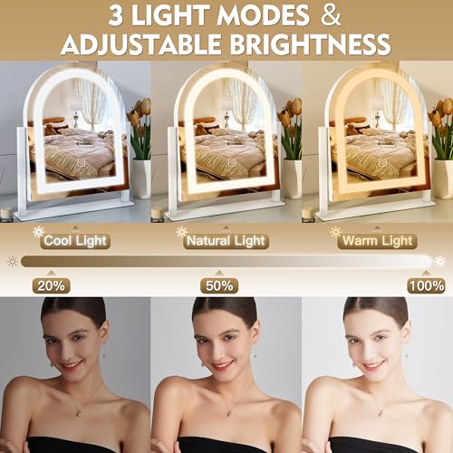 Vanity Mirror with Lights, 12.6"×15" LED Makeup Mirror, Touch Control Dimmable D52089