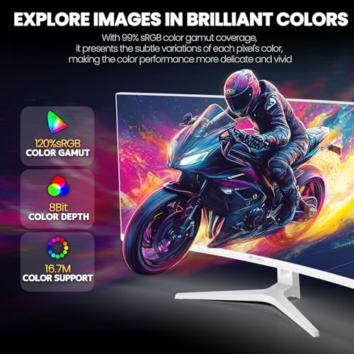 CRUA 30Inch Ultrawide Curved Monitor, 21:9 WFHD 2560x1080P, 100Hz, VA Panel, Black Y8772