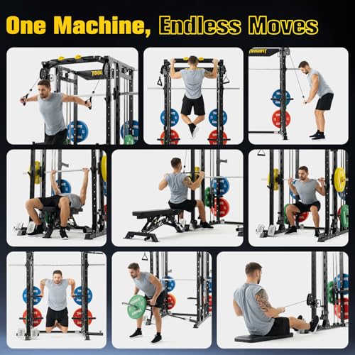 F4 Smith Machine Power Cage with Adjustable Cable Crossover J835