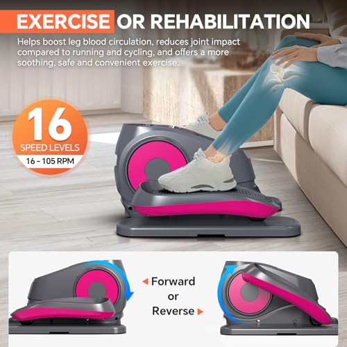 Under Desk Elliptical Machine with Remote Control, Quiet Electric Leg Exerciser L5782