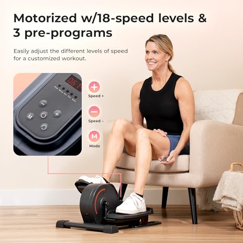 Sunny Health & Fitness Under Desk Elliptical Exerciser, Magnetic, Pink V916