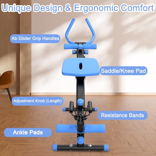 4-in-1 Exercise Equipment Rowing Machine Leg Press Ab Glider Roman Chair X152893