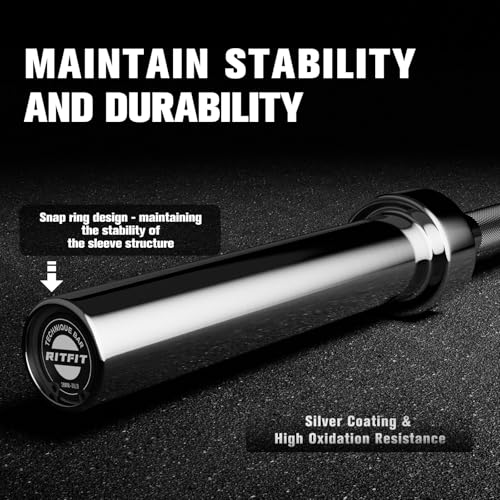 RITFIT Olympic Barbell 4ft/6ft 2 Inch Weight Bar for Strength Training, 500lbs Capacity F369