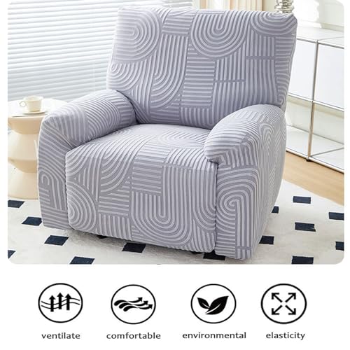 Stretch Printed Recliner Slipcover for Lazy Boy Chair, PinkA, 4-Piece Set L732849