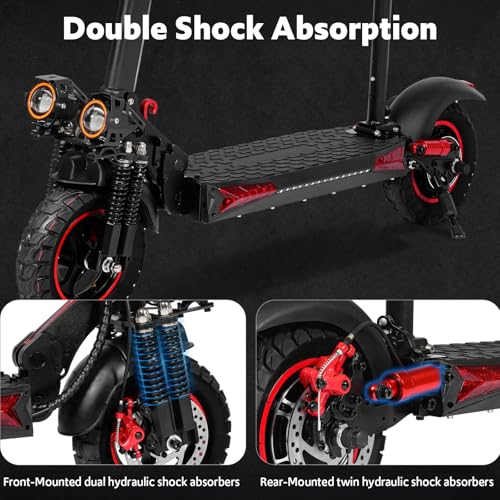 Off Road Electric Scooter Adults 800W 48V 11" All-Terrain Tires Dual Suspension B277