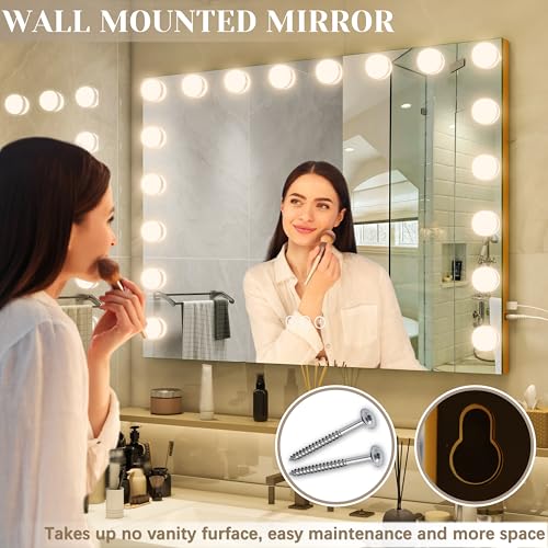 Vanity Mirror with Lights, 12.6"×15" LED Makeup Mirror, Touch Control Dimmable D52089