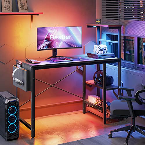 Bestier Gaming Desk with LED Lights, 51.3 Inch Computer Desk Q970