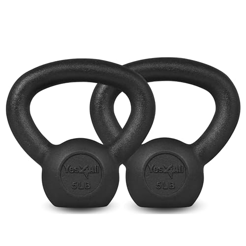 Yes4All 5-80 lbs Cast Iron Kettlebell for Strength Training M7531