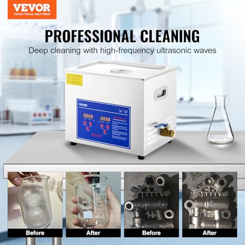 VEVOR Professional Ultrasonic Cleaner with Digital Timer & Heater, 3L W817988