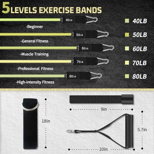 VEICK Resistance Bands with Handles for Home Workout O75059