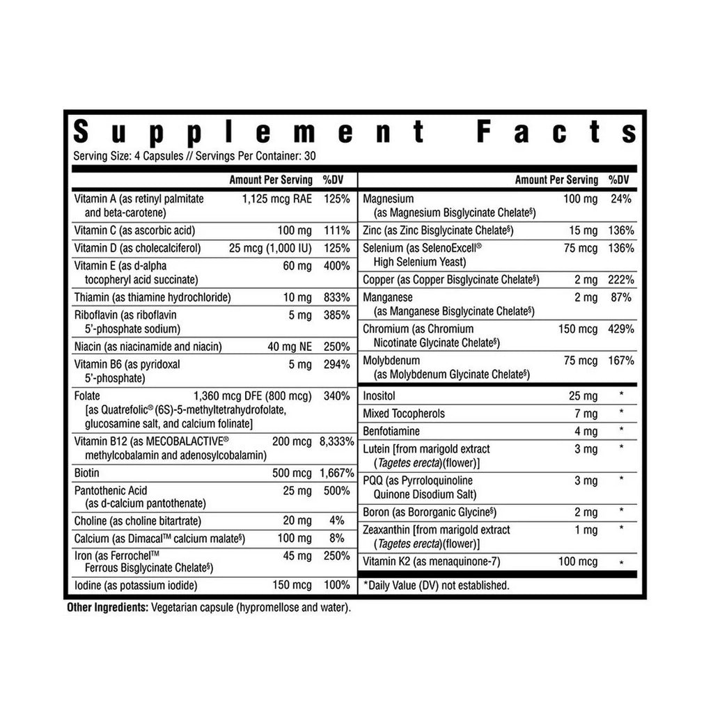 Seeking Health Multivitamin with Iron, Active B Vitamins, Vegetarian Capsules H48497