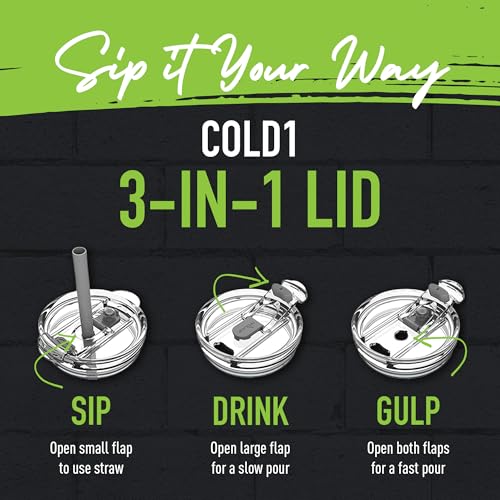 REDUCE Cold1 34 oz Tumbler with Lid and Straw, Vacuum Insulated Stainless Steel D10206