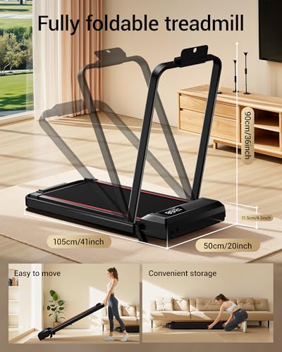 14% Incline Walking Pad Treadmill, 3-in-1 Portable Under Desk, 2.5 HP Brushless, 300 LBS Capacity J9866