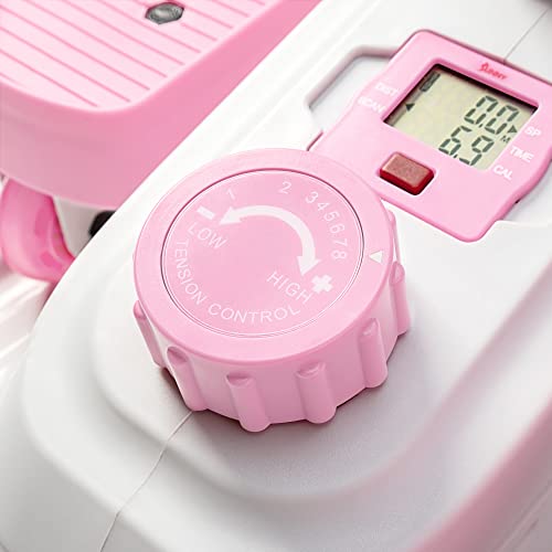 Sunny Health & Fitness Under Desk Elliptical Exerciser, Magnetic, Pink V916