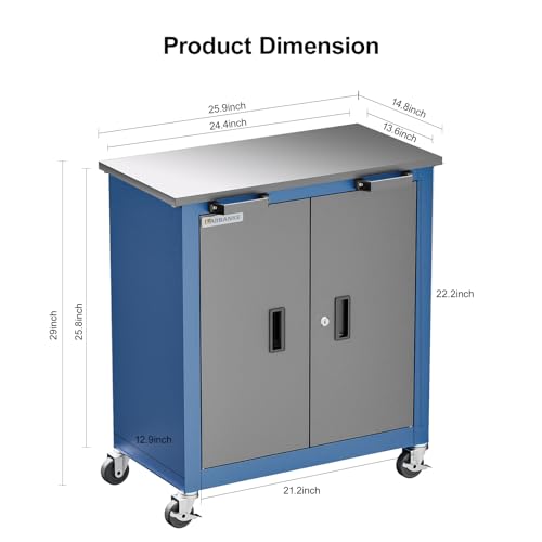 7-Drawer Rolling Toolbox with Lockable Wheels and Keyed Locking System J502595