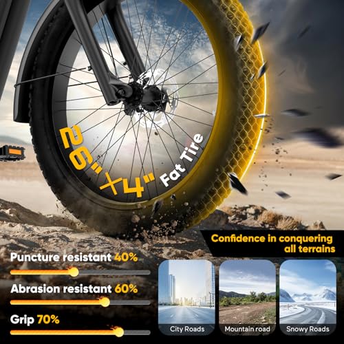 EB60 26" Fat Tire Electric Bike for Adults, 2000W Motor, 48V 20.8AH Battery R225