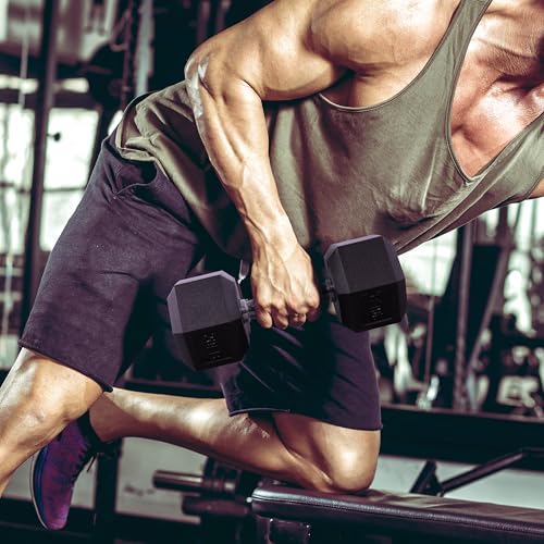 Hex Dumbbells Rubber Coated Hand Weights C709