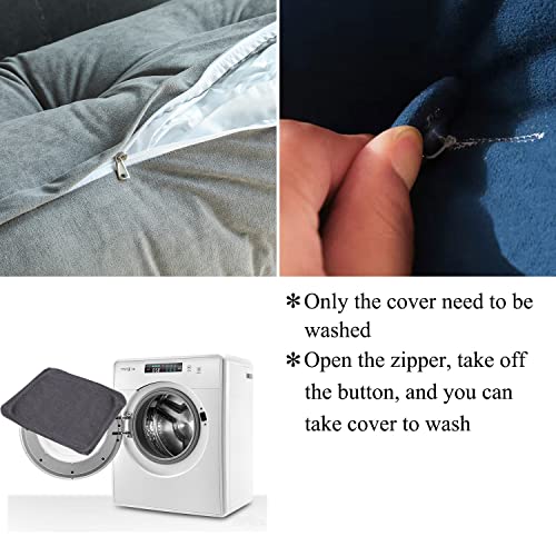 Wedge Headboard Pillow for Sleeping with Removable Cover, Gray U597226