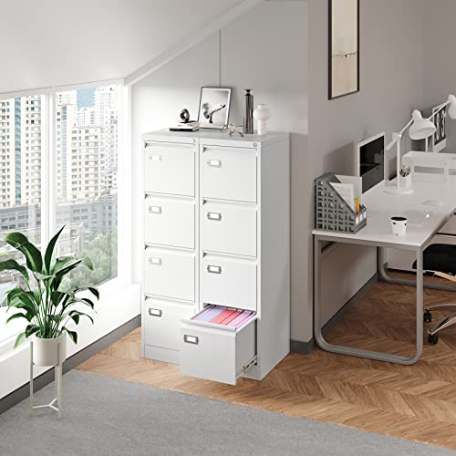 2 Drawer Vertical File Cabinet with Lock for Letter Size, Steel Office Storage Y50014