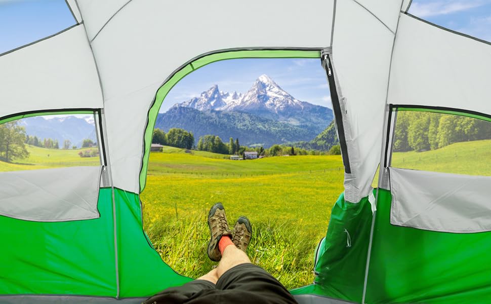 CAMPROS CP Tent 8 Person Weather Resistant Family Camping Tent with Carry Bag Z5924